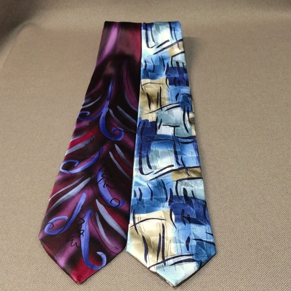 2 J GARCIA 100% silk ties - Picture 1 of 4